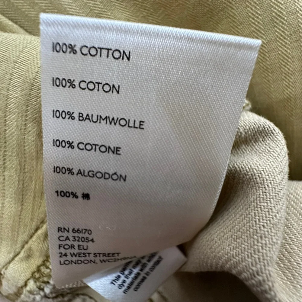 Free People Tan Green Tropical Palm Leaf‎ Pleated High Rise Shorts Small